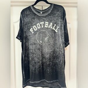 Acid washed Bella Canvas Football Graphic T-Shirt